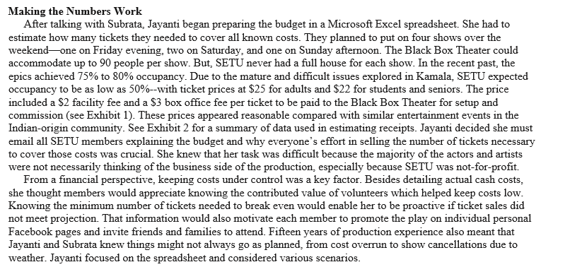 in Question 1: a. Identify each cost as variable, fixed, or step