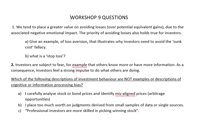  1. We tend to place a greater value on avoiding losses