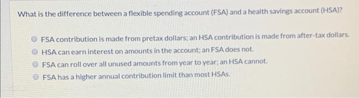  What is the difference between a flexible spending account (FSA) and
