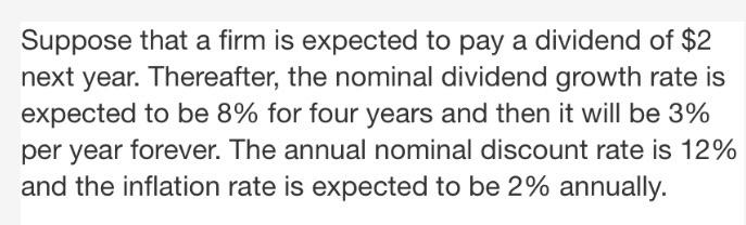  What is the expected real (total) return on the stock in