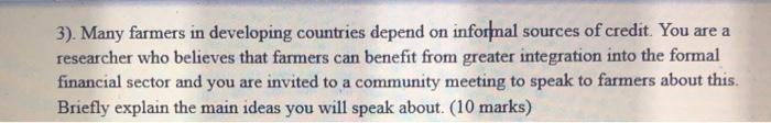  3). Many farmers in developing countries depend on informal sources of