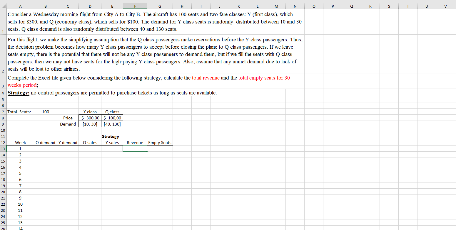 Please using excell A B D E G H M N 0