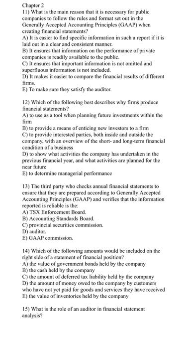  firm Chapter 2 11) What is the main reason that it