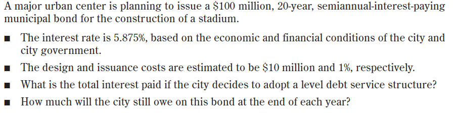  The attached table represents annual payments, to show the format needed