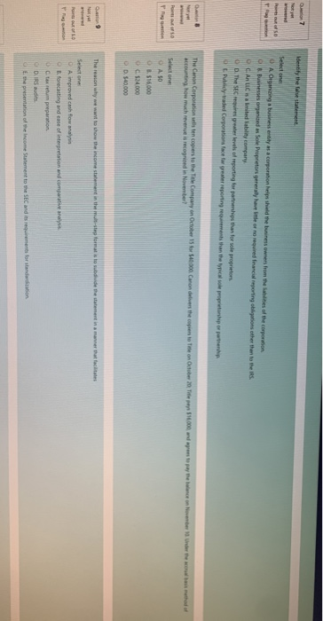  Identify the false statement Select one O A Og u nes