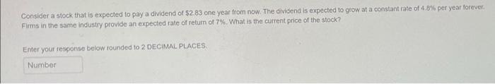  a Consider a stock that is expected to pay a dividend