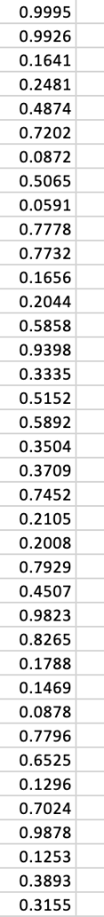follows: Passenger Showing Up Probability 27 0.05 28 0.25 29 0.50 30