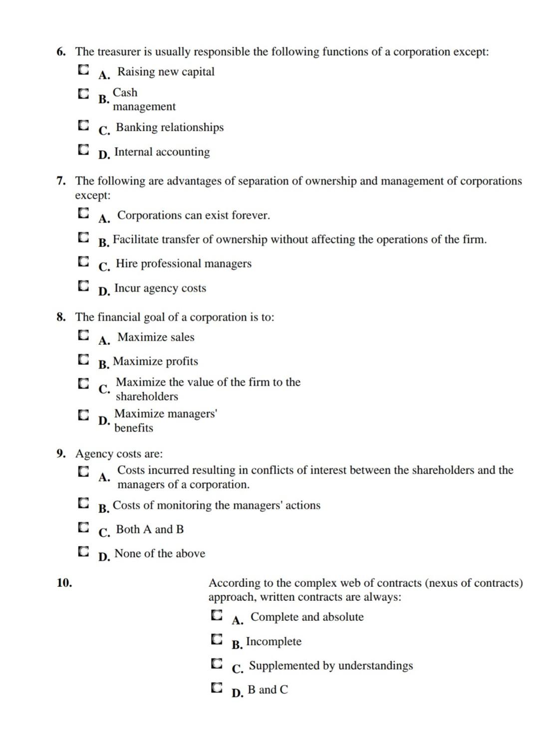 for expert. I trust you please 1. Generally, a corporation is owned