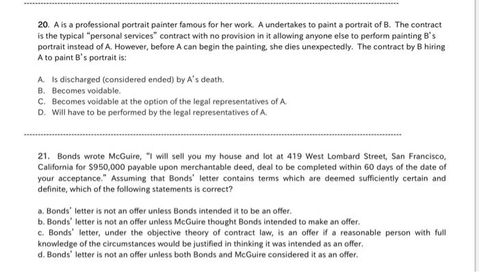  answer asap please 20. A is a professional portrait painter famous