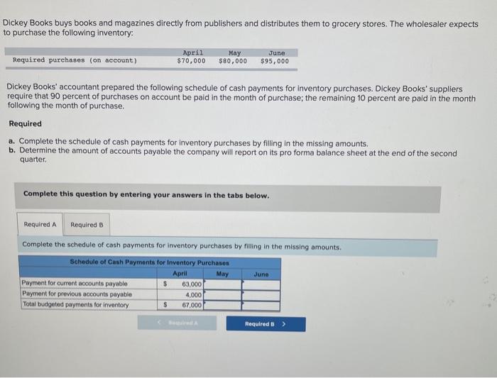 please solve for parts A and B!both are provided below! thanks! Dickey