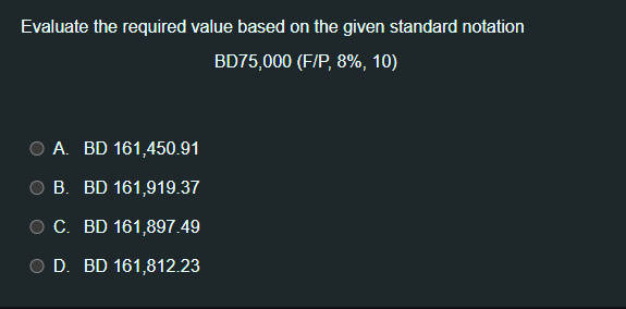 OA BD65 O B. BD22,500 C. BD12,500 OD. BD25,000 It refers to
