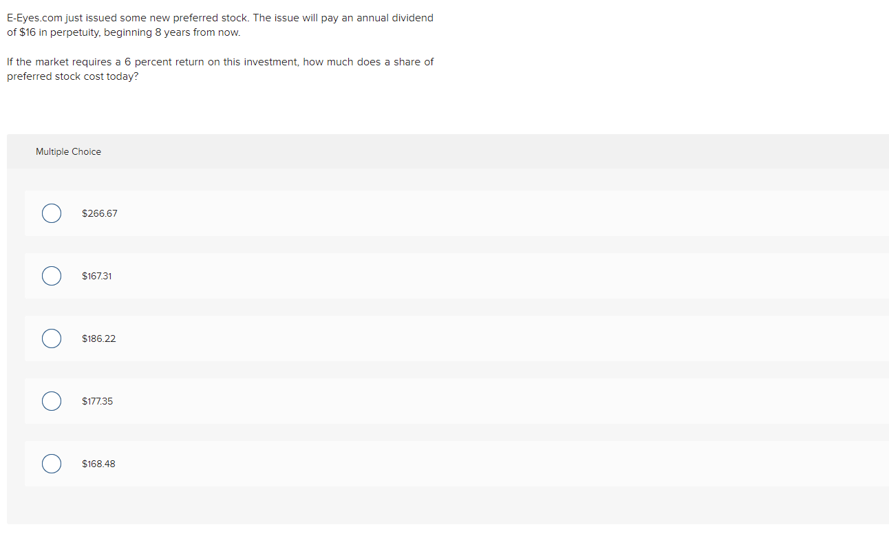 E-Eyes.com just issued some new preferred stock. The issue will pay