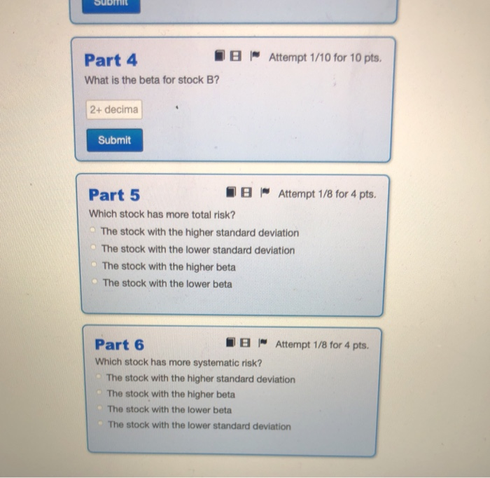 A and B, given different states of the economy State (s) Probability