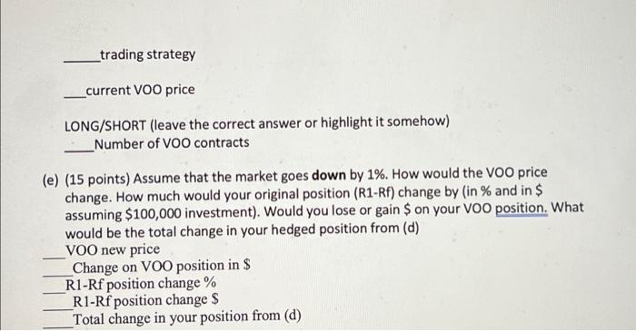 risk management (70 points) Assume you have the following two trading strategies