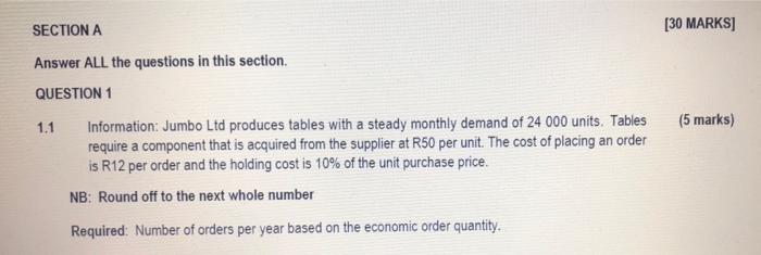  SECTION A [30 MARKS] Answer ALL the questions in this section.
