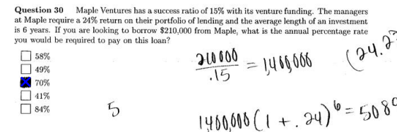  Please show all work on paper or show excel formulas correct