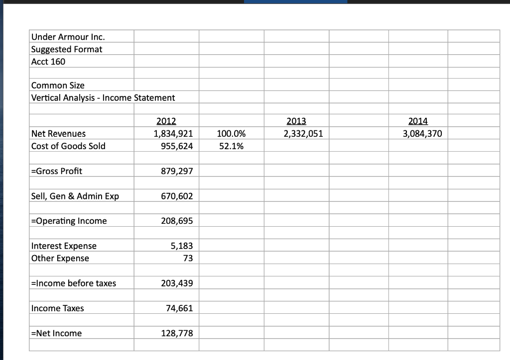 Analysis Case 1 - Under Armour Search Google or any other search