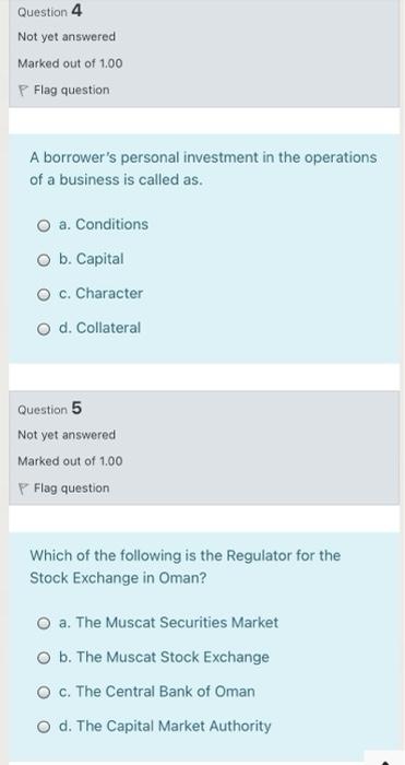 I want a quick solution without explanation Question 4 Not yet answered