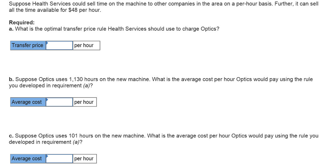 2) CHS is a large multidivision firm. One division, Health Services, is
