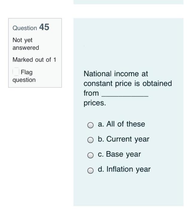 will rate you Question 44 Not yet answered Marked out of 1