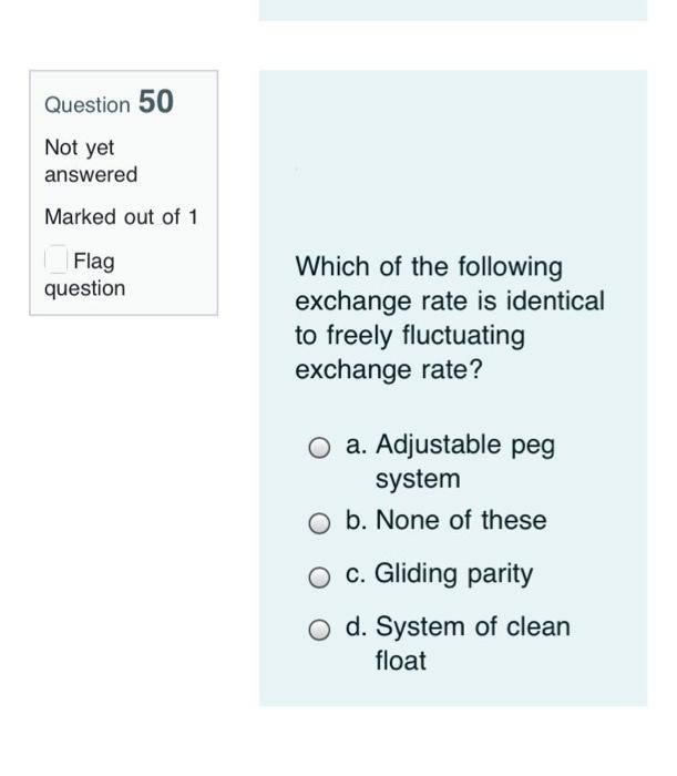 O c. Base year O d. Inflation year Question 46 Not yet