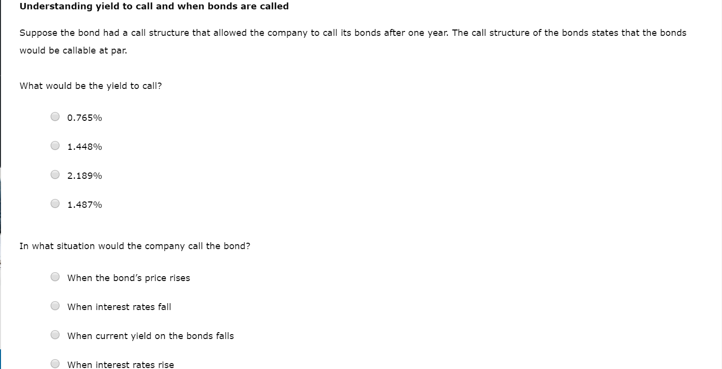 or almost par or premium 4) greater than or equal to or