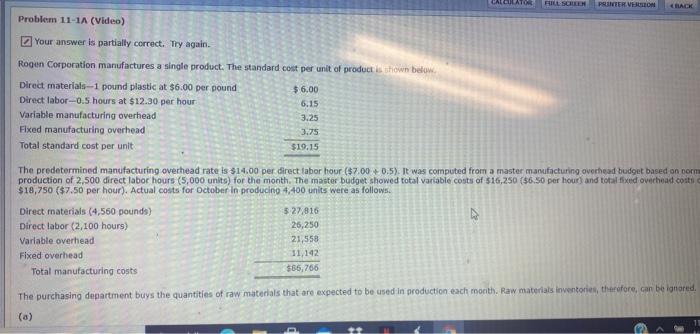 help with blank please! CALCULATON FIL CILEN PLENTERVEN RACK Problem 11-1A (Video)