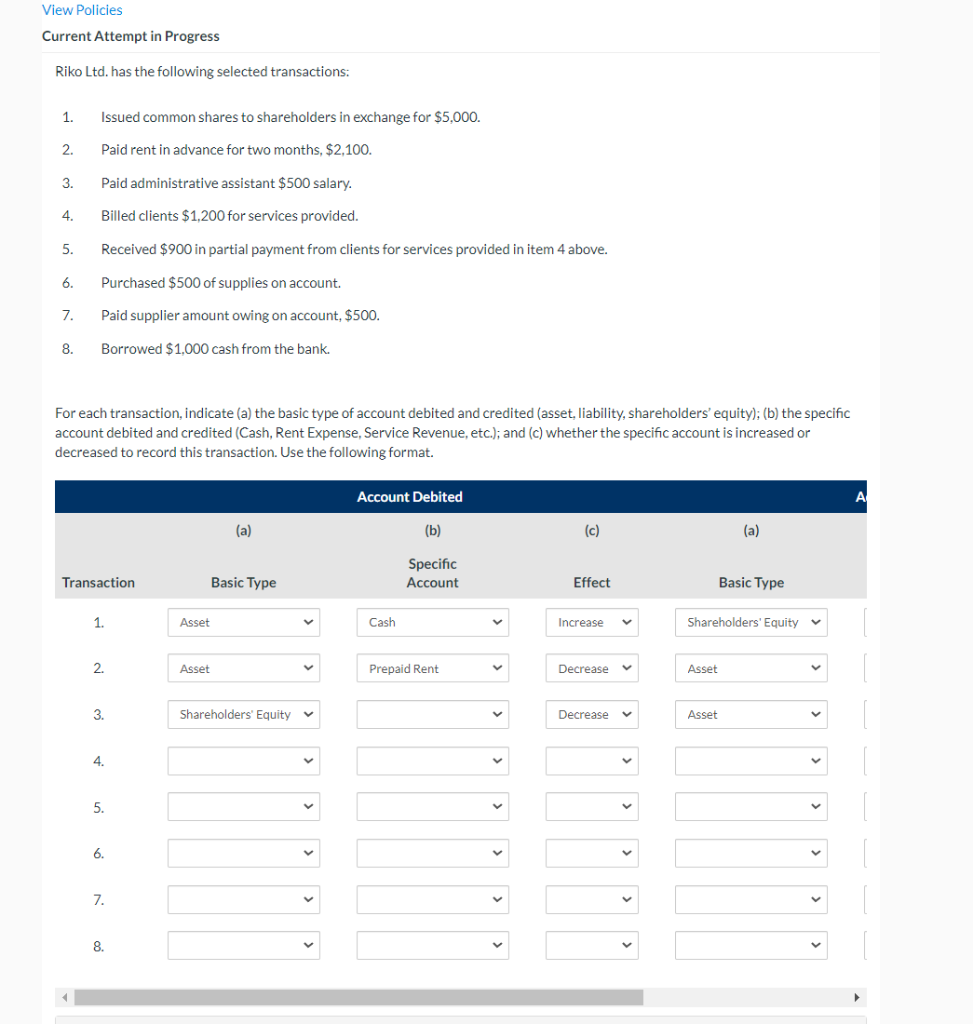  1. basic type , specific account, effect, basic type, specific account,