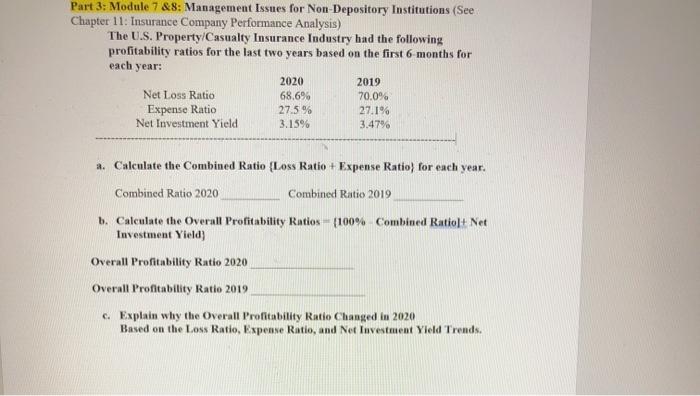  Part 3: Module 7 &8: Management Issues for Non-Depository Institutions (See