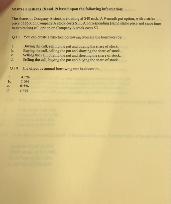  Please do all Answer questions 18 and 19 based upon the