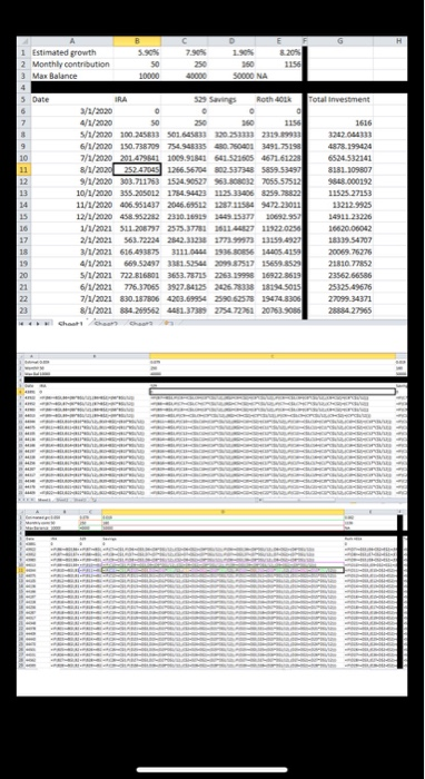 i need help with formula for E 3. In the Investment worksheet,