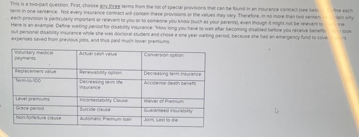 f This is a two-part question. First, choose any three terms from