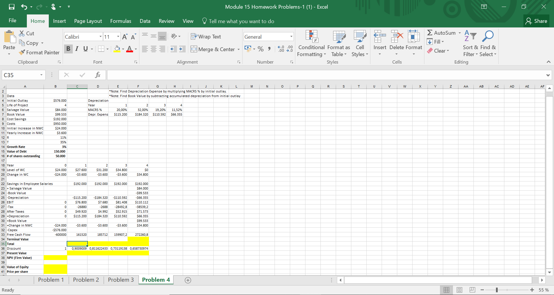 Chapman Machine Shop is considering a 4-year project to improve its production