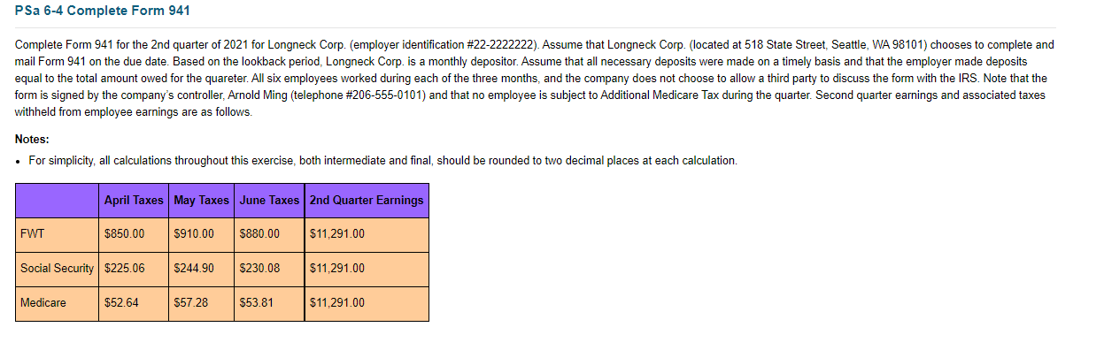PSa 6-4 Complete Form 941 Complete Form 941 for the 2nd