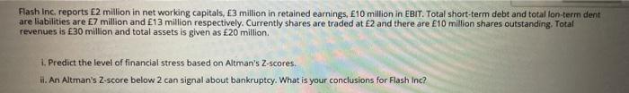  Flash Inc. reports E2 million in net working capitals, 3 million