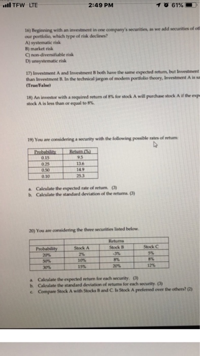  19 & 20 please label the answer l TFW LTE 2:49