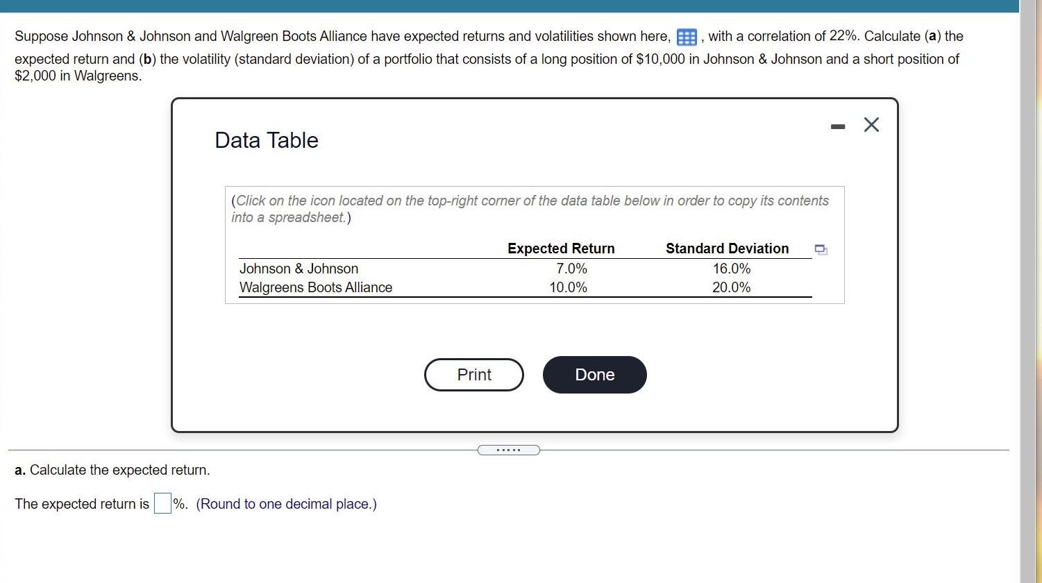  please answer questions a and b Suppose Johnson & Johnson and