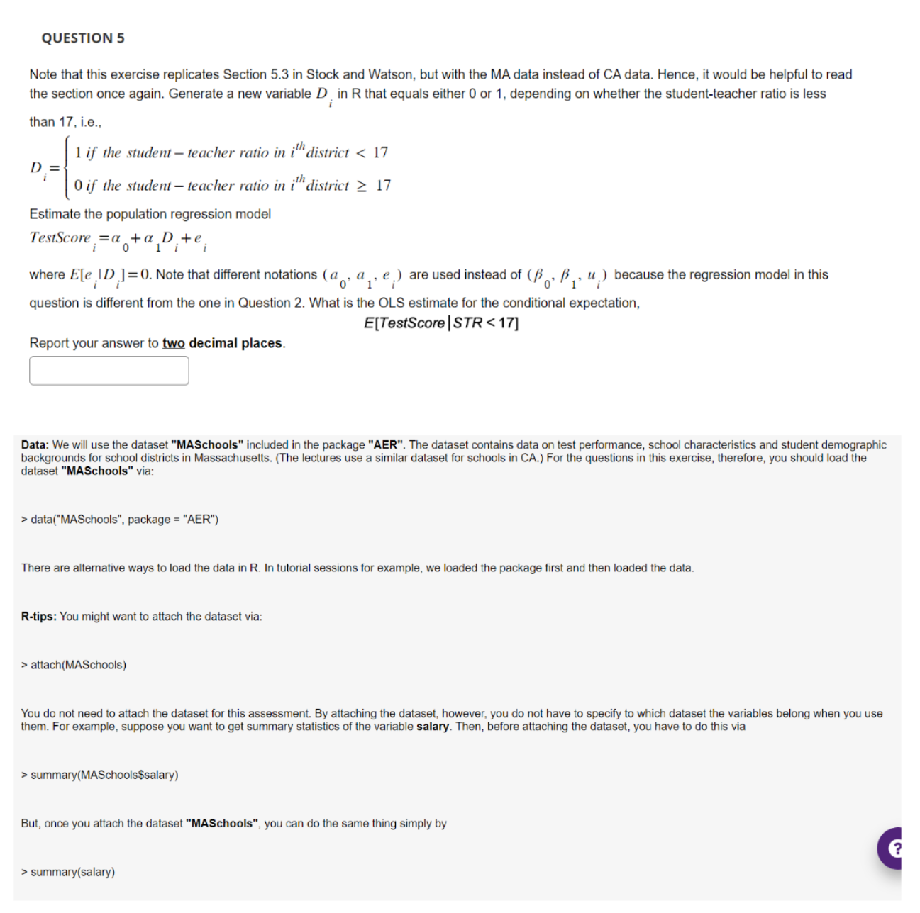  Note that this exercise replicates Section 5.3 in Stock and Watson,