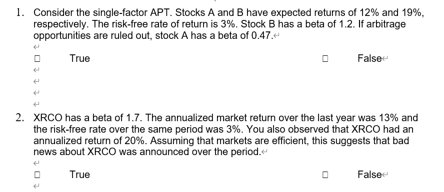  please answer questions 1, 2 true or false with an ex[lanation.
