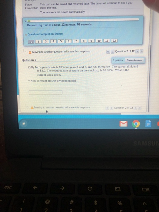  Als Force This test can be saved and resumed later. The