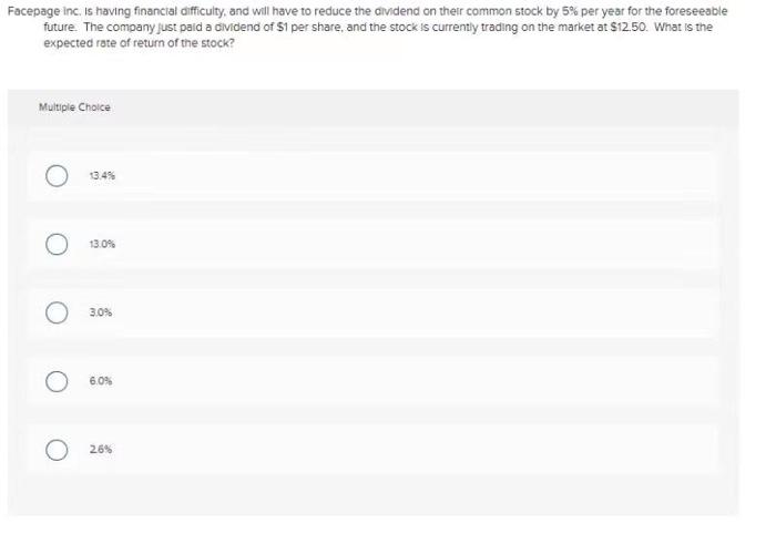  i need help Facepage Inc. is having financial difficulty, and will