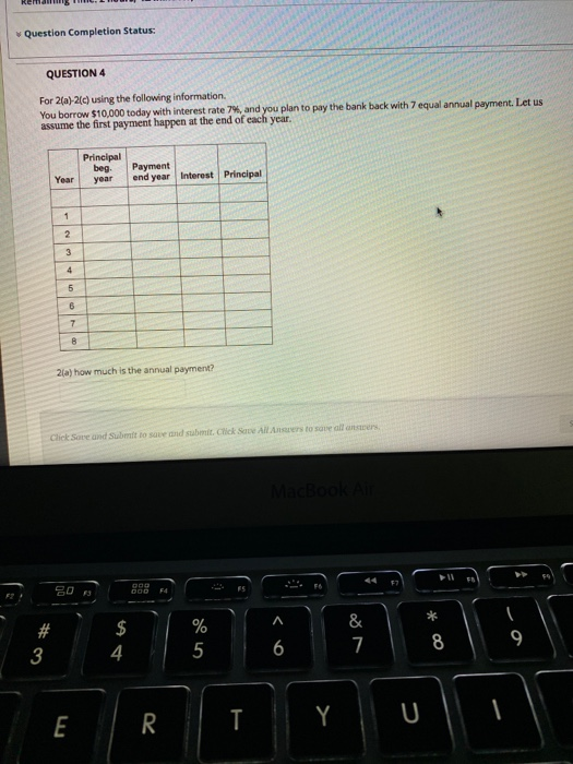  Question Completion Status: QUESTION 4 For 2(a) 20 using the following
