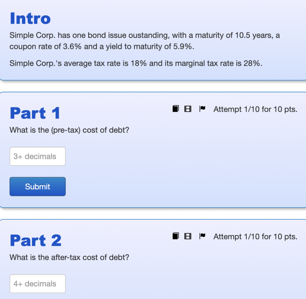  Intro Simple Corp. has one bond issue oustanding, with a maturity