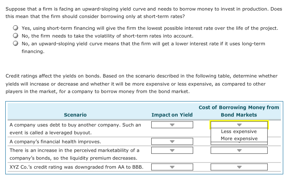 Answers for left column are either INCREASE or DECREASE Suppose that a