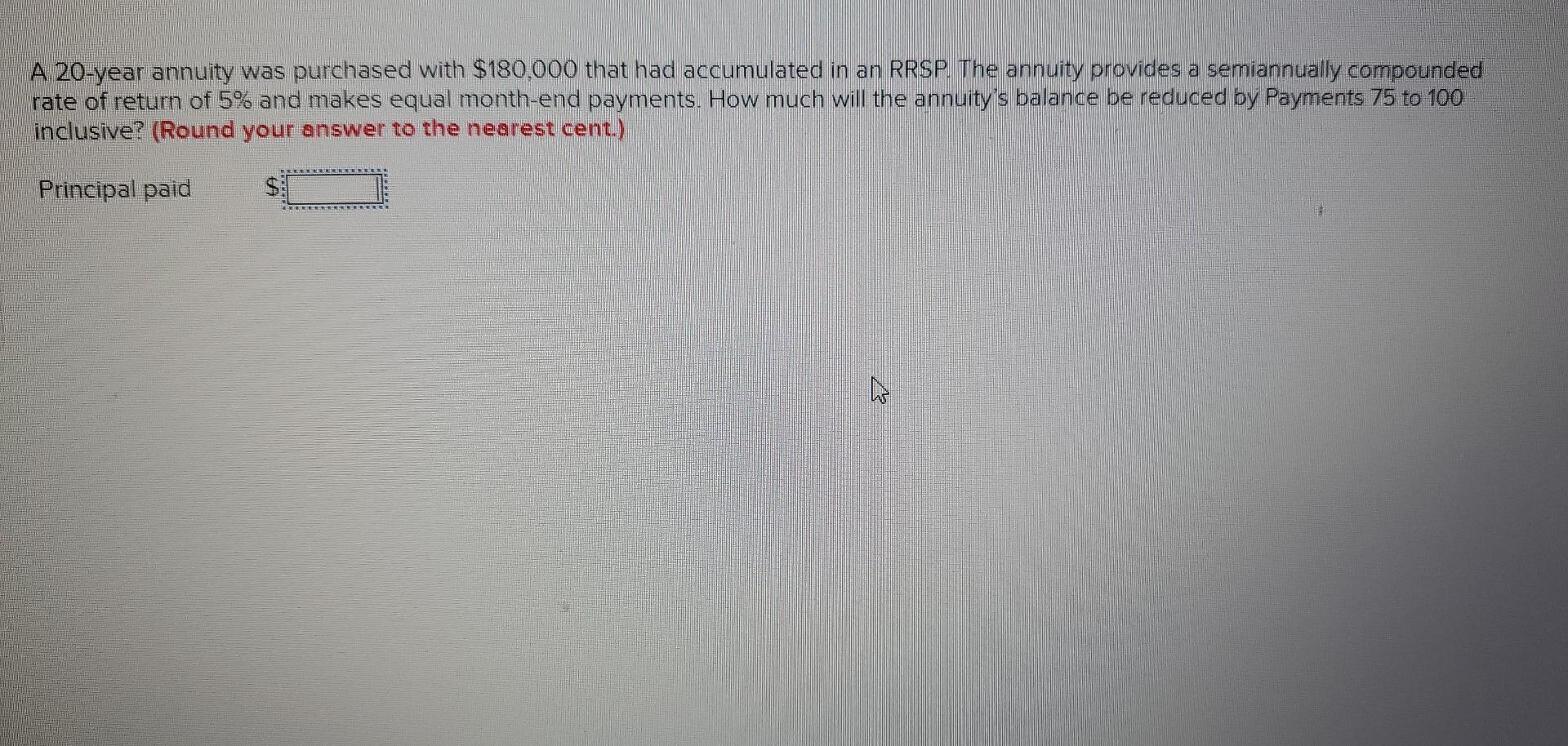 please provide ball plus solution function A 20-year annuity was purchased