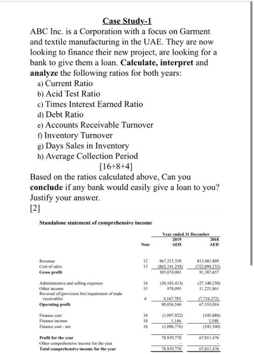  Case Study-1 ABC Inc. is a Corporation with a focus on