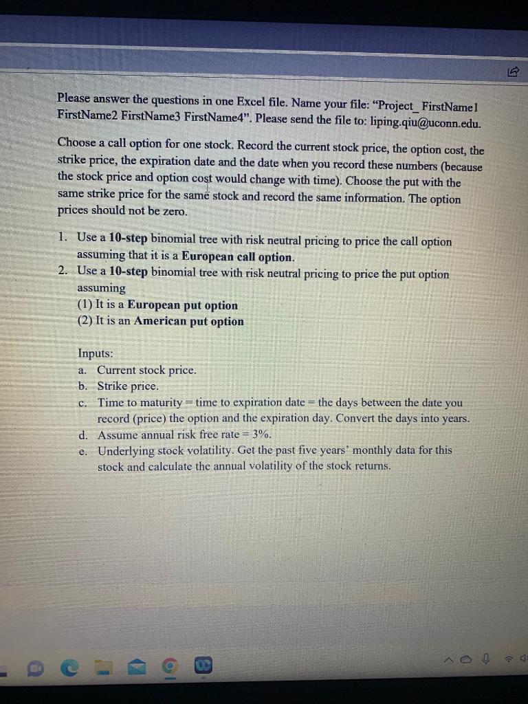  16 Please answer the questions in one Excel file. Name your