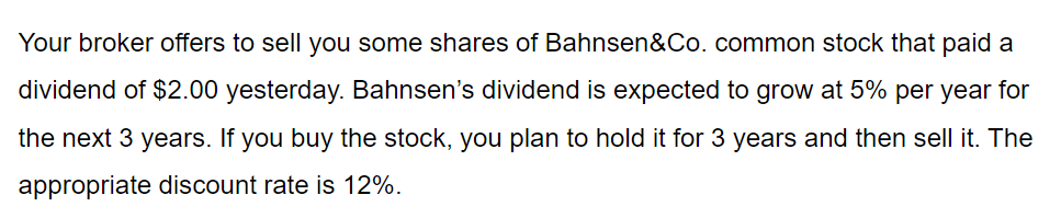  Please explain the solution with explanation Your broker offers to sell