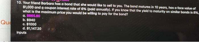 please show inputs for calculator Hp 10ba2+ and explain how to steps