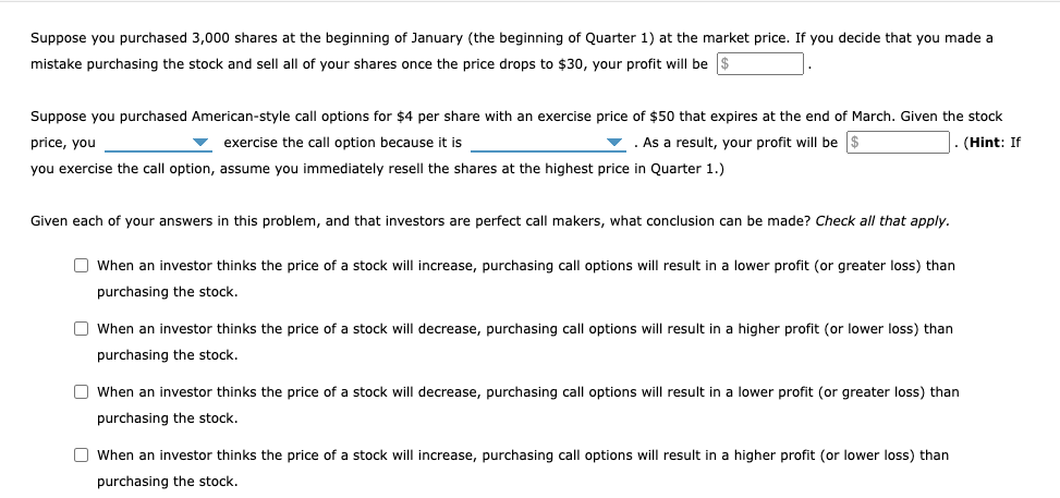 options are in the money/ out of the money / at the